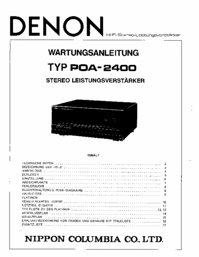 Denon POA2400 power amplifier