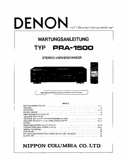 Denon PRA1500 pre-amp