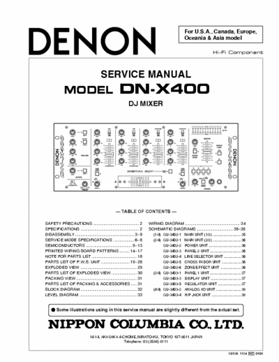 Denon DN-X400 Denon DN-X400 service manual