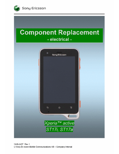 Sony Ericsson Xperia Active ST17 ST17i ST17a full service manual