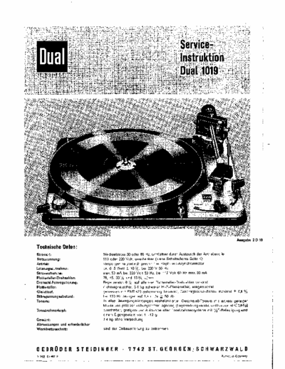 Dual 1019 phono