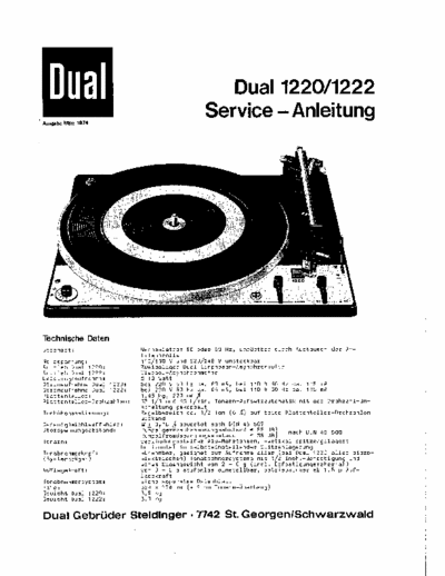 Dual 1220, 1222 phono