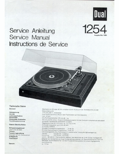 Dual 1254 phono