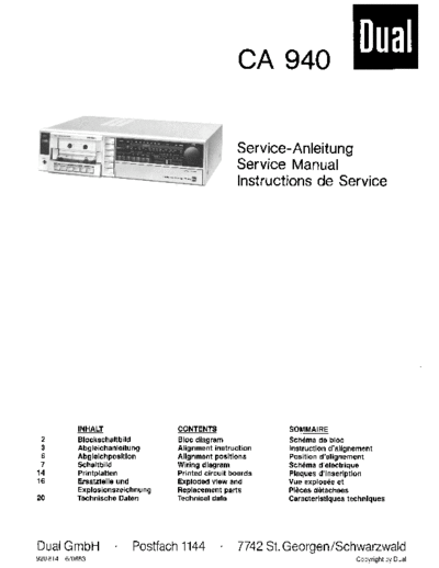 Dual CA 940 service manual