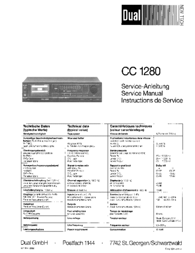 Dual CC 1280 service manual