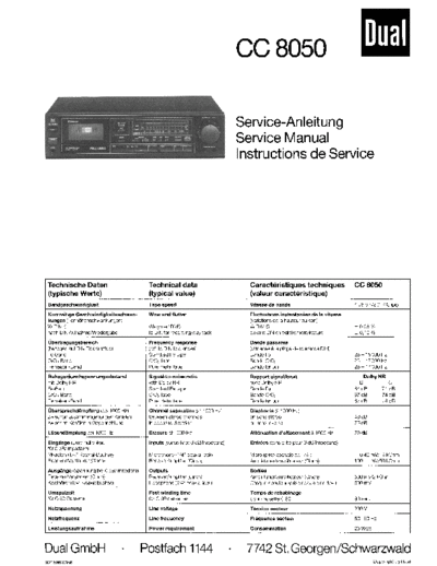 Dual CC 8050 service manual