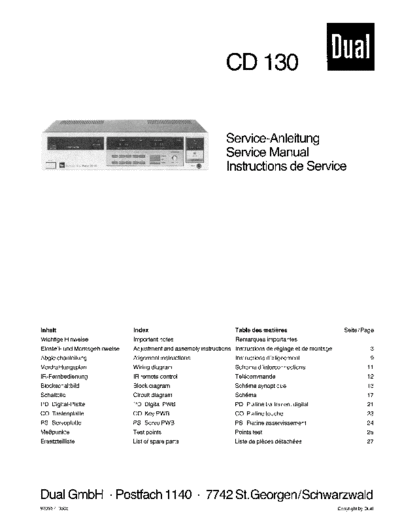 Dual CD 130 service manual