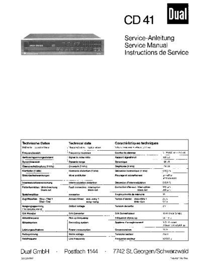 Dual CD 41 service manual