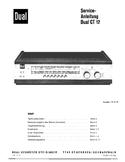 Dual CT 12 service manual