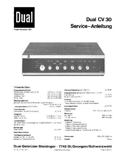 Dual CV 30 service manual