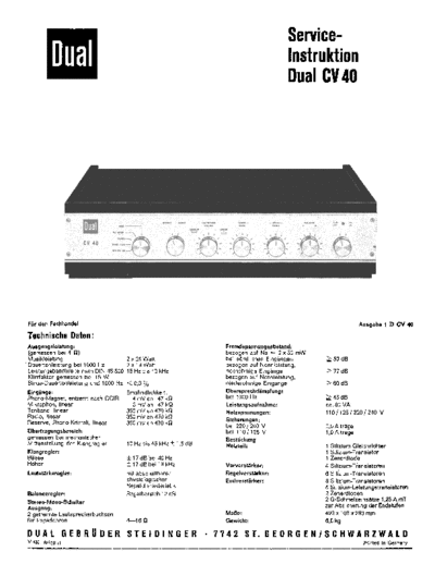 Dual CV 40 service manual