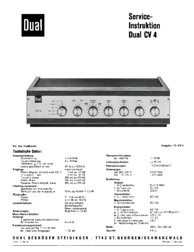 Dual CV 4 service manual