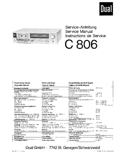 Dual C 806 service manual