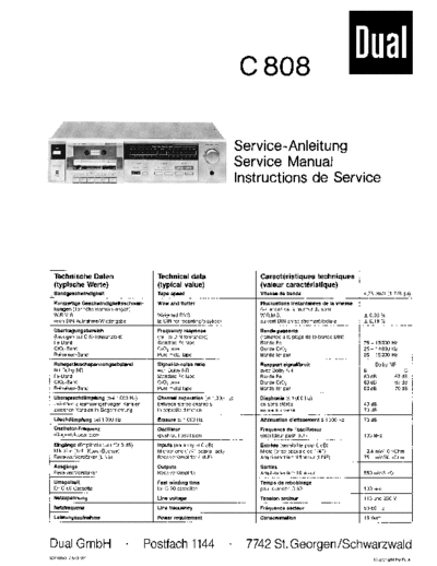 Dual C 808 service manual