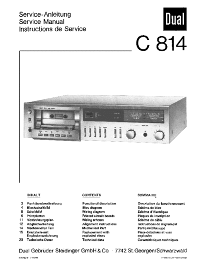 Dual C 814 service manual