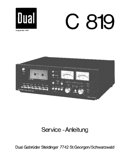 Dual C 819 service manual