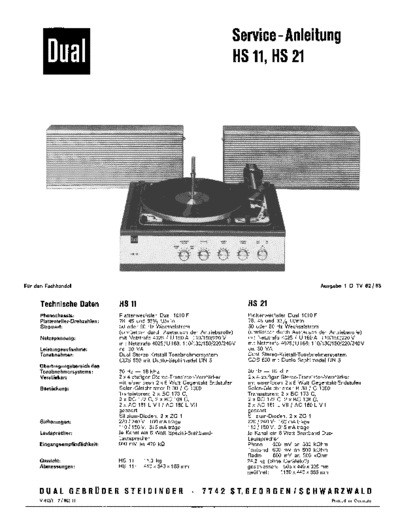 Dual HS 11 service manual