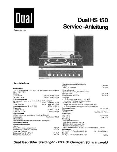 Dual HS 150 service manual