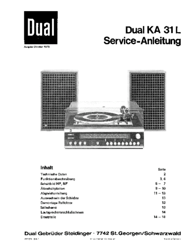 Dual KA 31 L service manual