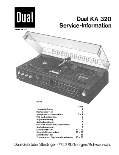 Dual KA 320 service manual