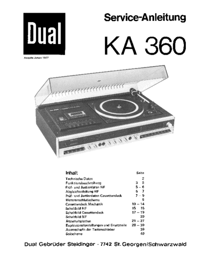 Dual KA 360 service manual