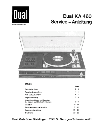 Dual KA 460 service manual