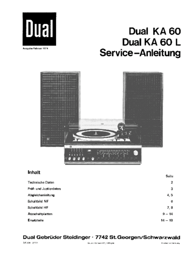 Dual KA 60 service manual