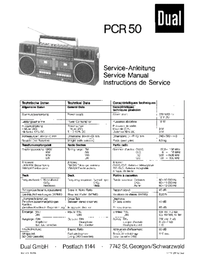 Dual PCR 50 service manual