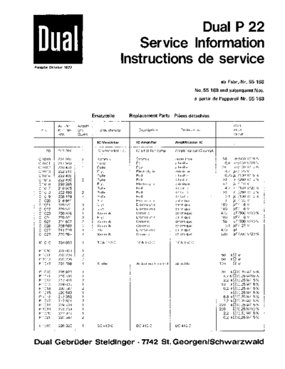 Dual P 22 service manual