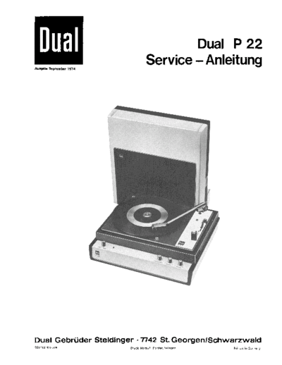 Dual P 22 service manual