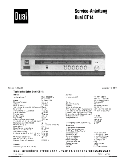 Dual CT 14 service manual