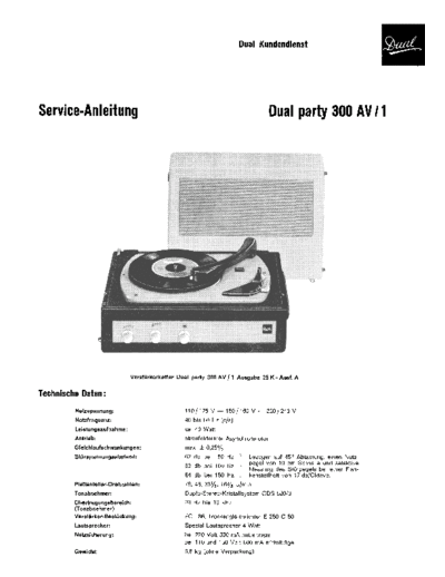 Dual Party 300 AV-1 service manual