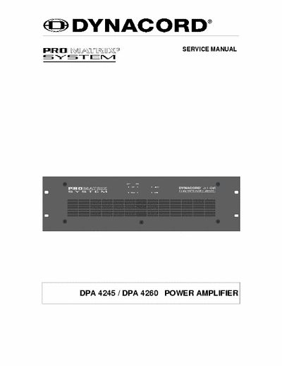 Dynacord DPA4245 & 4260 power amplifier
