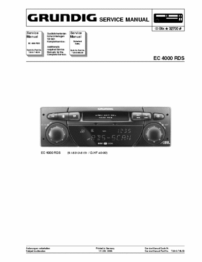 Grundig EC4000RDS EC4000RDS car audio
