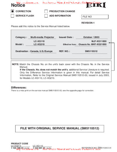 EIKI LC-XG110-210 EIKI LC-XG110-210 service manual