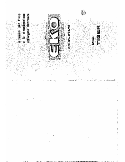 EKO Tiger Electronic organ EKO Tiger (1970 circa), user manual + schematic, italian, scan from original manual.