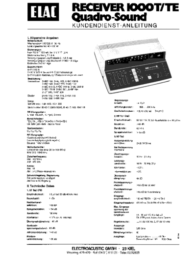 ELAC 1000T-TE service manual