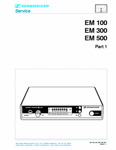 SENNHEISER EM100 Microport receiver