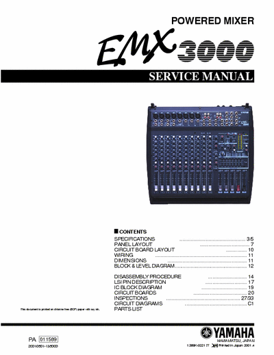 Soundcraft Spirit Folio FX8 Schematic & Technical Manual