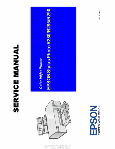 Epson R 290 Service Manual for Epson R290 printer