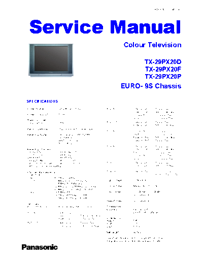 PANASONIC TX29PX20 Service manual