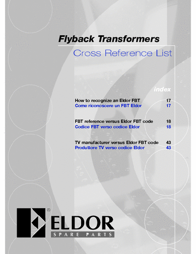 Eldor Eldor FBT Catalogue 2005 Eldor FBT Catalogue 2005
