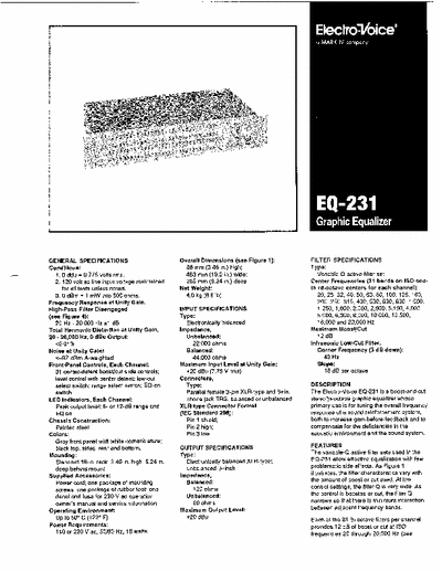 Electro-Voice EQ231 equalizer