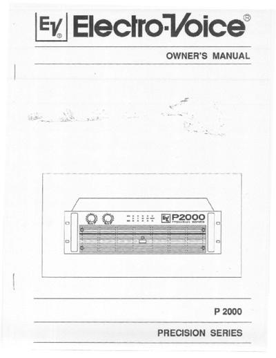 Electro-Voice P2000 power amplifier