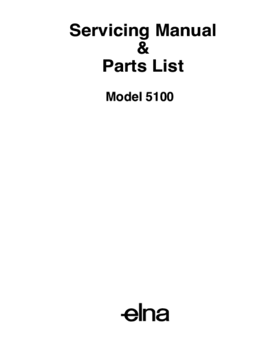 ELNA 5100 Servicing Manual e Part List digital sewing machine - Part 1/2 pag. 56