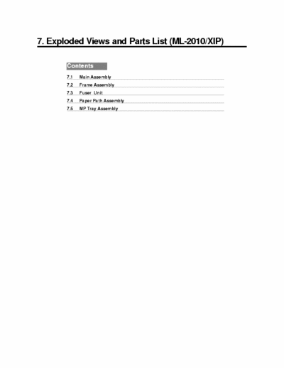 SAMSUNG ML-2010 Exploded View & Part List