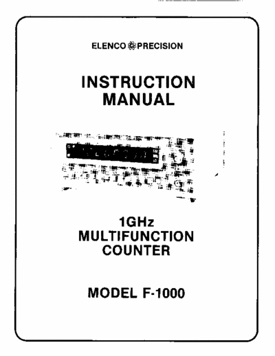 Elenco F-1000 Instruction Manual for the Elenco Multifunction Counter model F-1000