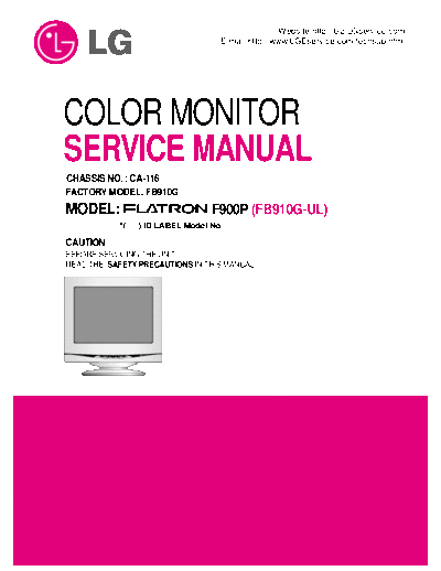 LG F900P Schematics for monitor LG F900P