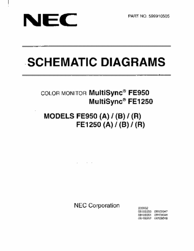 NEC FE950 NEC_MONITOR_FE950_schematics