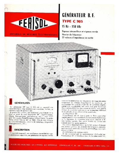 ferisol C903 low frequencies generator